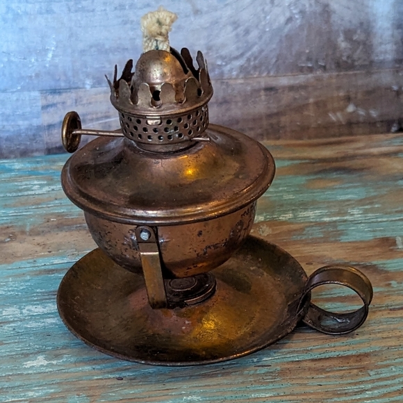 Vintage Hilco Brit Empire Swivel Copper Oil Lamp - Picture 8 of 12